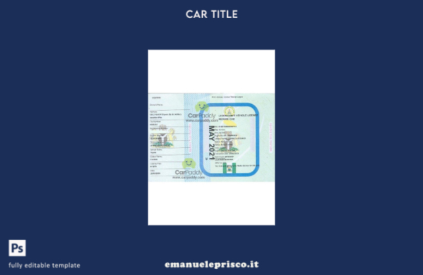 modello di certificato di immatricolazione del veicolo Lagos in stile verificato